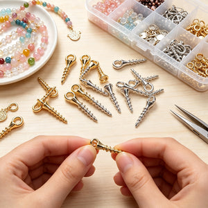 bulk packaging of 200pcs screw eye pins in assorted colors for craft storage