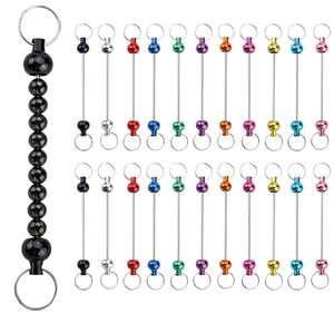 22 pack multicolor metal beadable keychain bars for DIY crafts and jewelry making