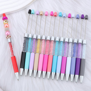 assorted rhinestone empty barrel pens in multiple colors for DIY crafts and journaling