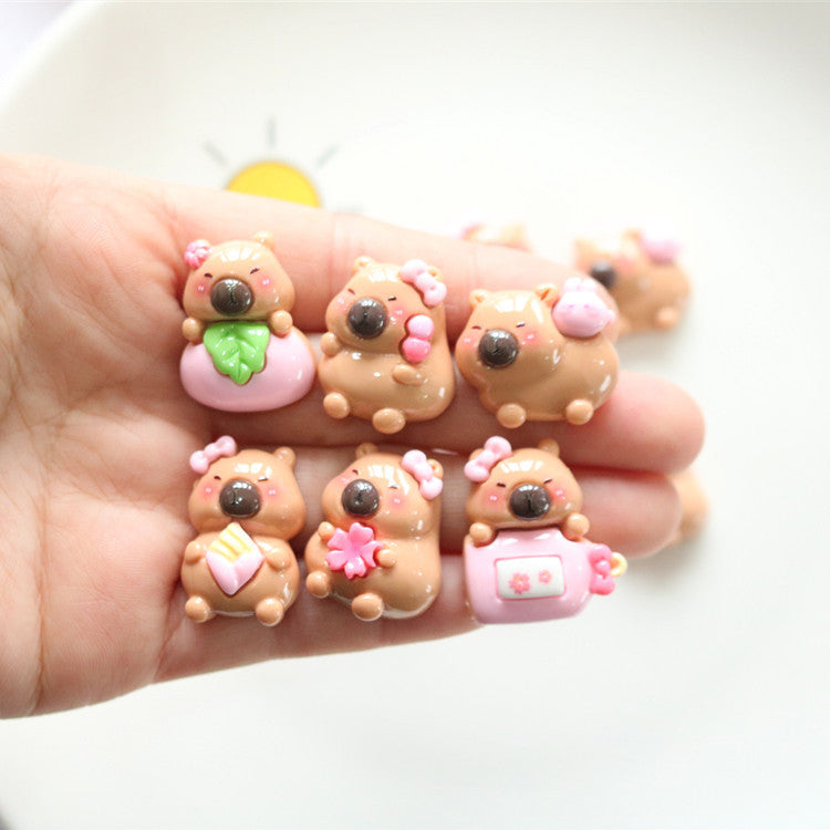 12pcs Kapibala Mini Resin Charms