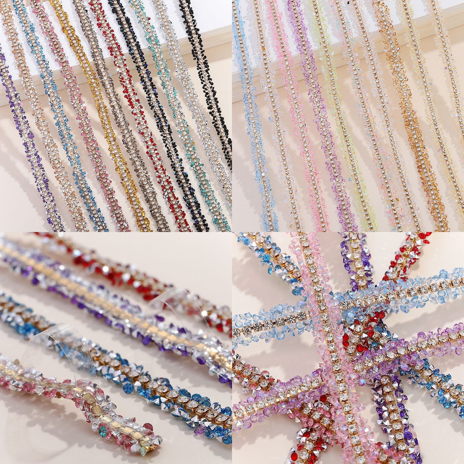 1pcs 0.9cm*5m Crystal Diamond Strip Sticker