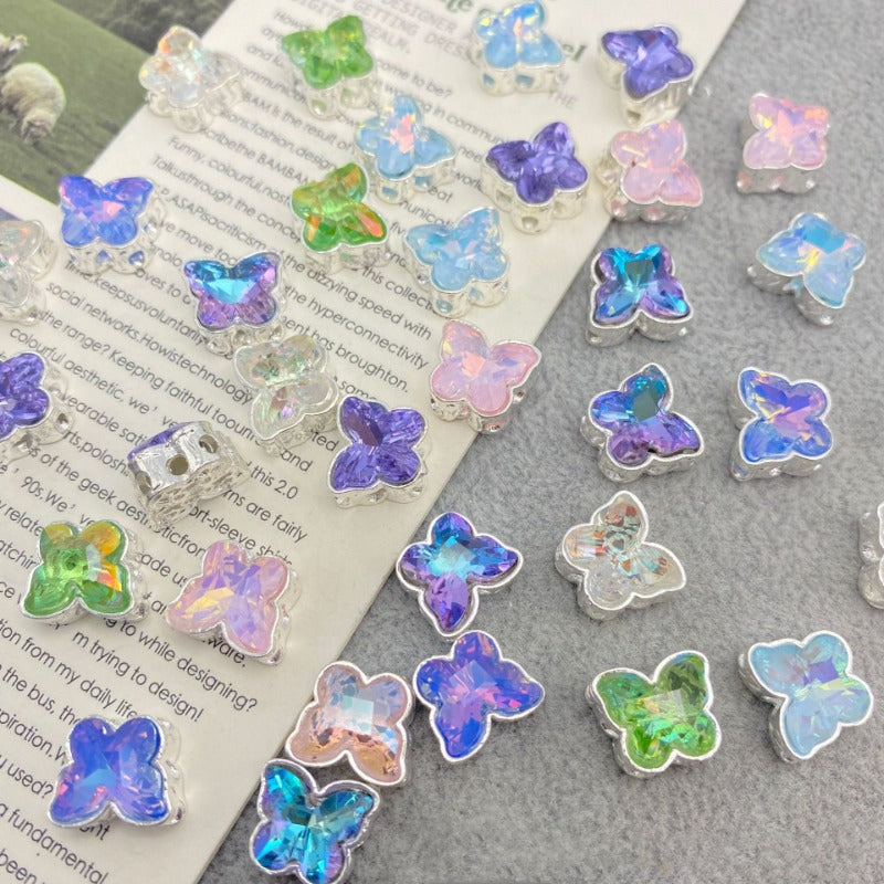 10pcs Diamond Butterfly 6 Hole Accessory