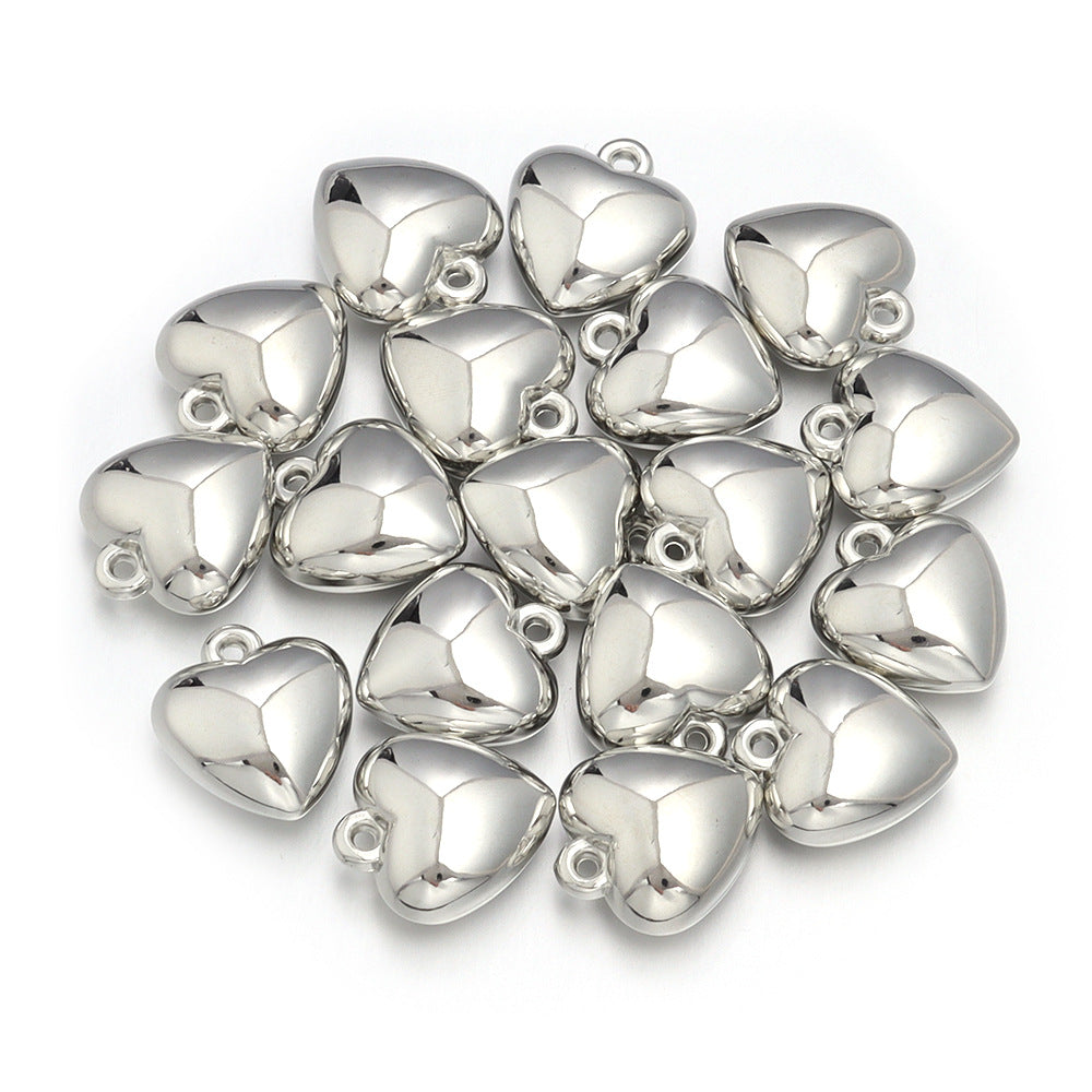 20Pcs Heart Pendant Beads – Plastic Love Heart Charms for DIY Jewelry Making, Bracelets, Necklaces & Keychains