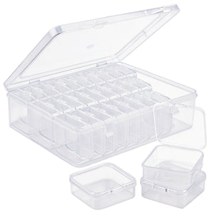 30-piece stackable bead storage organizer set with portable plastic cases for jewelry crafts and small parts