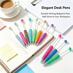 Smooth 1.0mm black ink writing demonstration with rhinestone pen on notebook paper