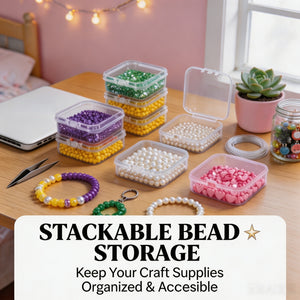 Stackable storage cases in different sizes for versatile organization of craft supplies jewelry and small parts