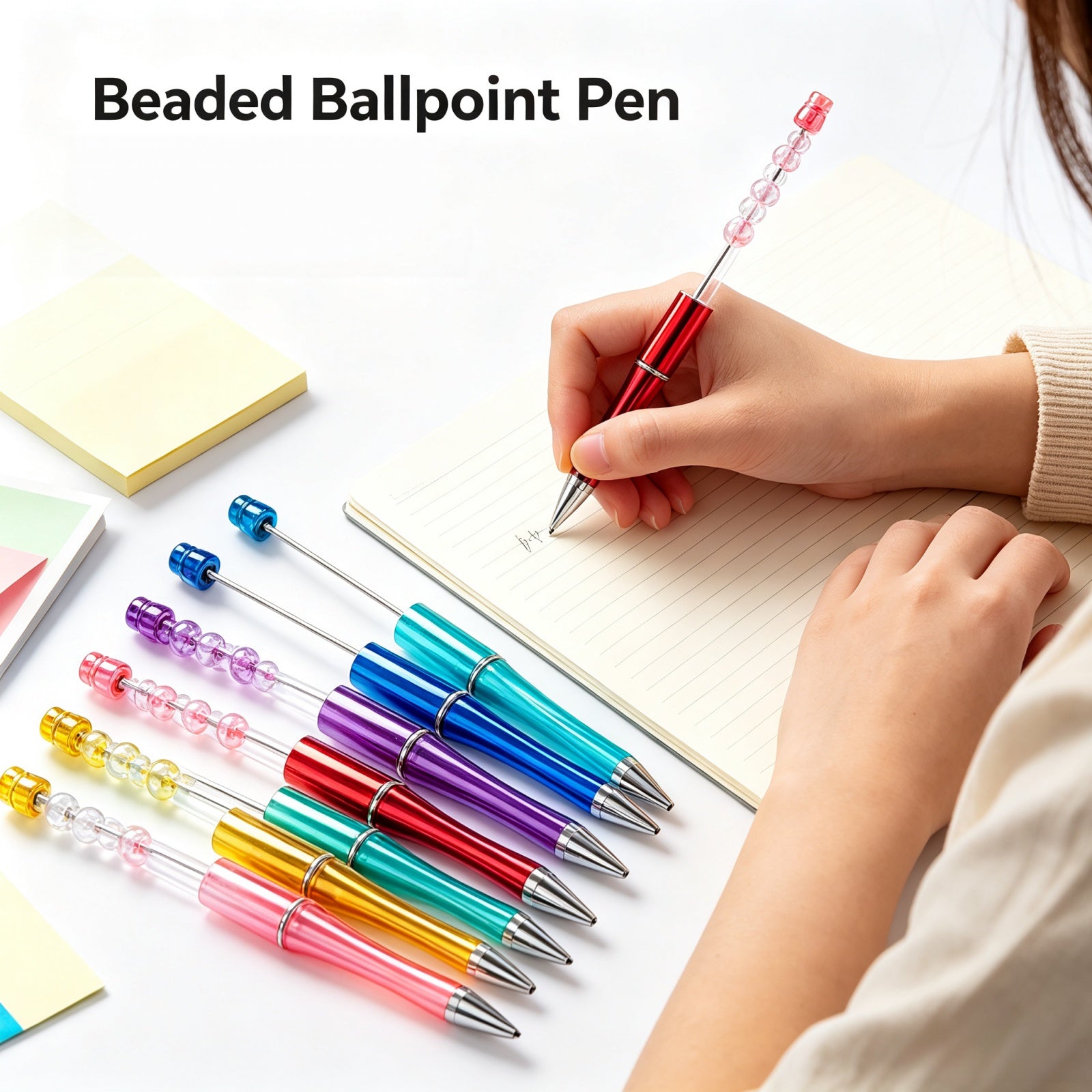 UV plated beadable pen set presented as gift with pens in protective storage bags ready for giving