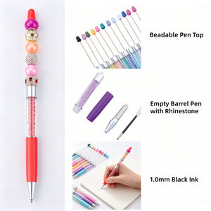 rhinestone empty barrel pen set presented as gift with pens in protective storage bags ready for giving