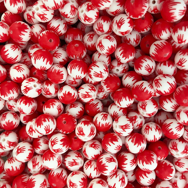 10pcs Blood Handprinted Silicone Beads