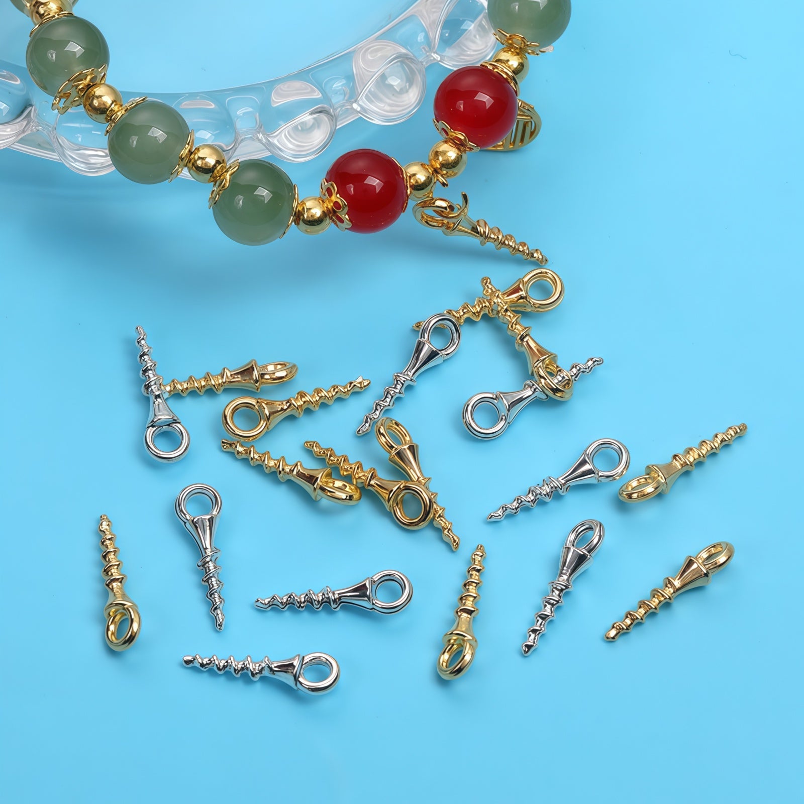 screw eye pins embedded in resin pendant for DIY resin crafts