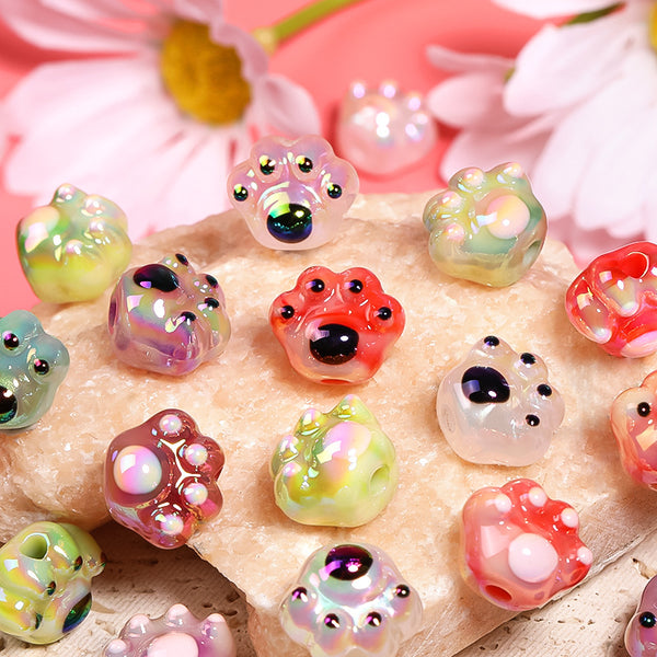 20pcs 13*15mm Cat Paw Beads