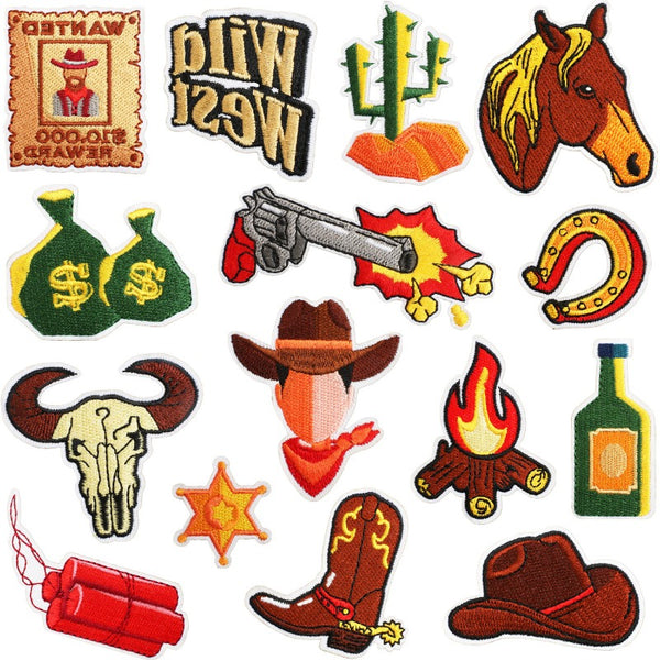 1set 15pcs Cowboy Patches