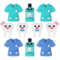 20-pack cartoon 3D tooth silicone beads for DIY jewelry and keychain crafts