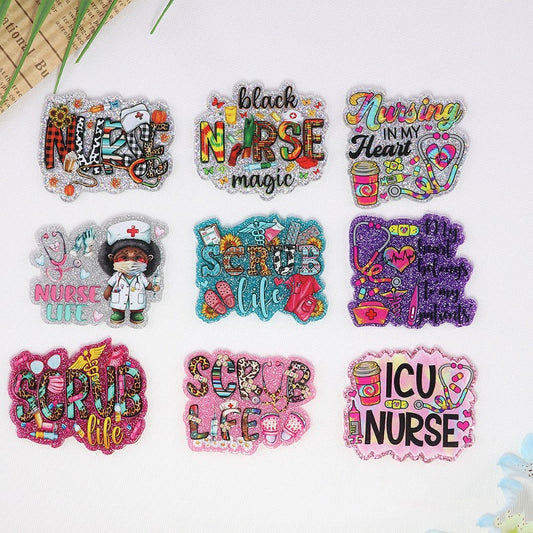 5pcs Nurse Animal Gliter Acrylic