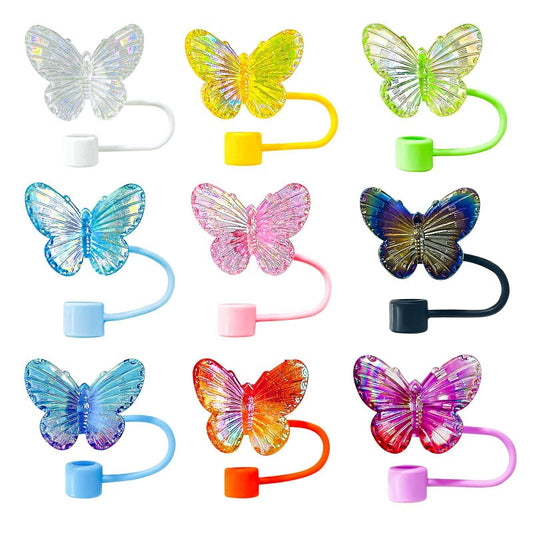 10mm 9pcs Butterfly Cup Straw Cover Topper