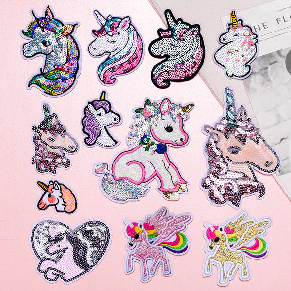 12pcs Hot Glue Sticker Unicorn Patches