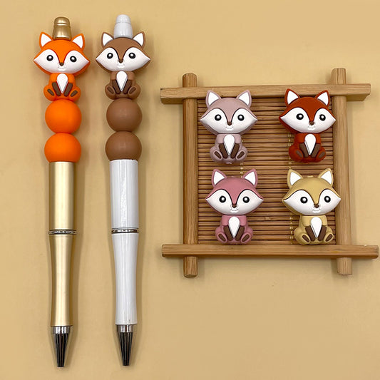 5pcs Fox Silicone Beads For Beadable Pen