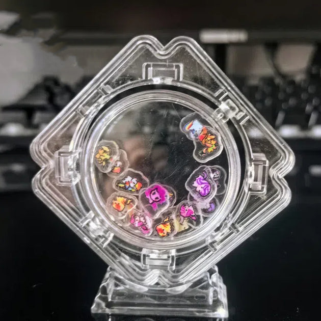 5Pcs Transparent Rotating Display Case – 40mm Acrylic Organizer Stand for Coins, Badges & Collectibles