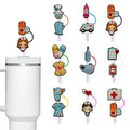 1set(19pcs) Medical Nurse Silicone Cup Straw Cover Topper