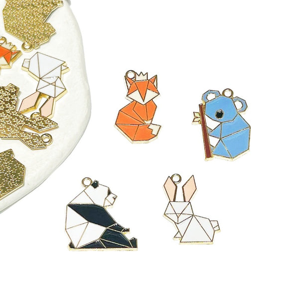 4pcs Cute Animal Metal Pendent