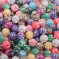 20pcs 16mm Gliter Straight Hole Resin Beads