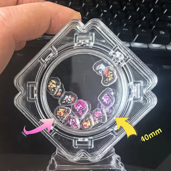 5Pcs Transparent Rotating Display Case – 40mm Acrylic Organizer Stand for Coins, Badges & Collectibles