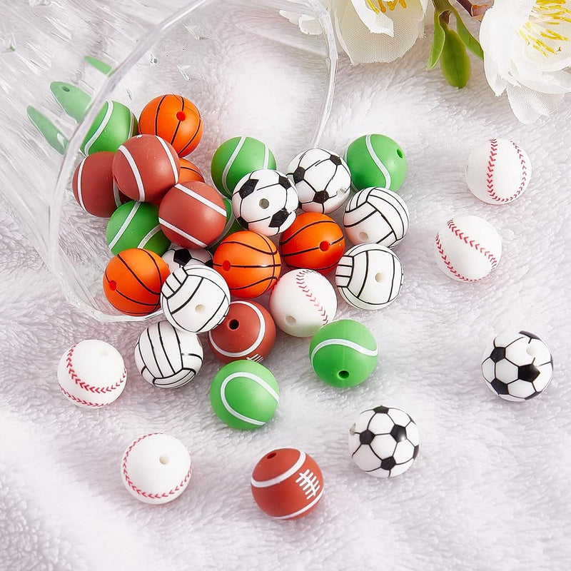 Baseball Football Bsketball Silicon Beads