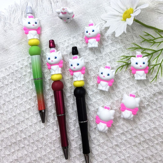 3D Cat Silicone Focal Beads