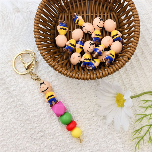 3D Boy Silicone Focal Beads