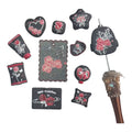 100Pcs Double-Sided 3D Relief Black Rose Beads