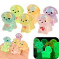 12PCS Glow in The Dark Mini Resin Dog