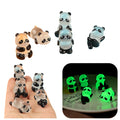 10PCS Glow in The Dark Mini Resin Pandas