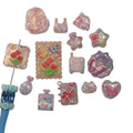 100Pcs Double-Sided 3D Relief Butterfly Flower Beads