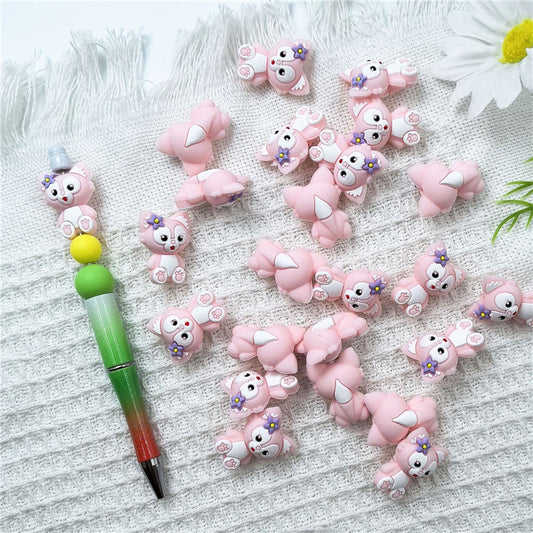 3D Fox Silicone Focal Beads