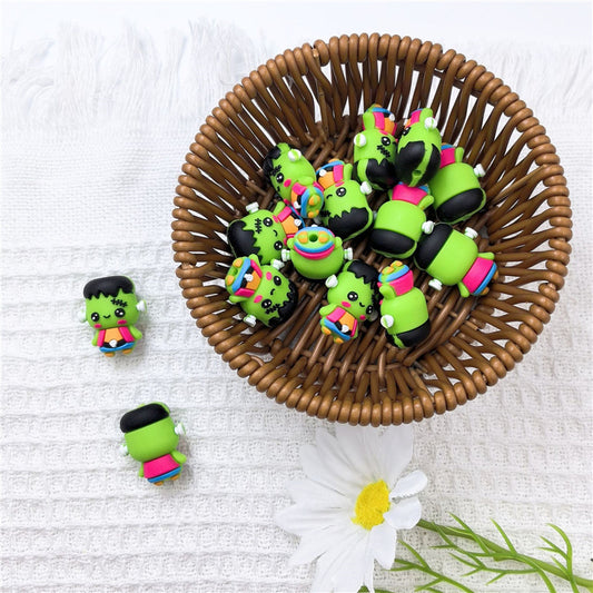 3D Green Boy Silicone Focal Beads
