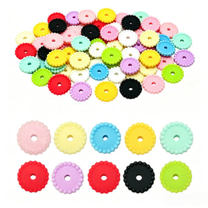 200 pack 12mm silicone spacer beads in assorted colors for DIY jewelry making