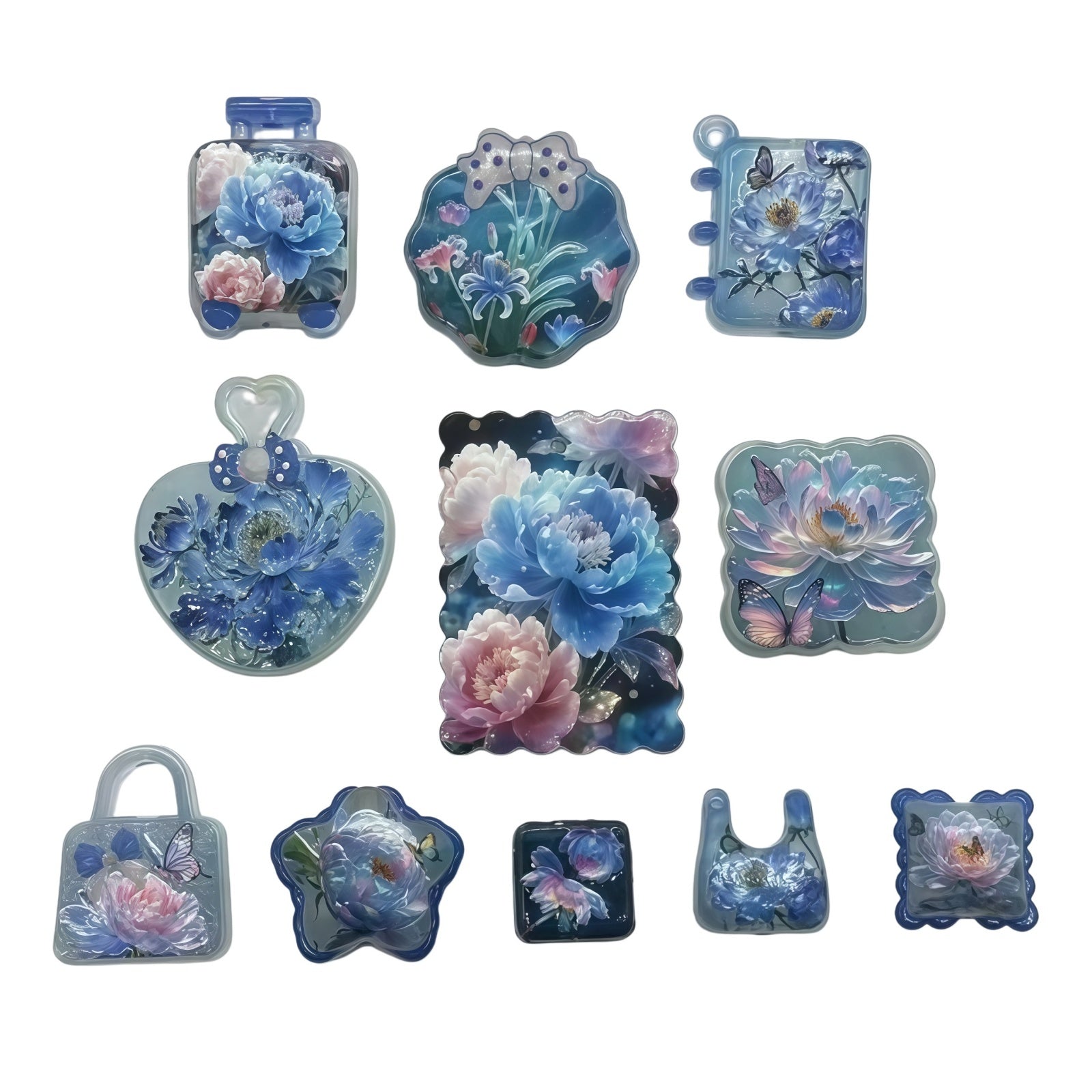 100PCS 3D Relief Luminous Flower Acrylic Beads