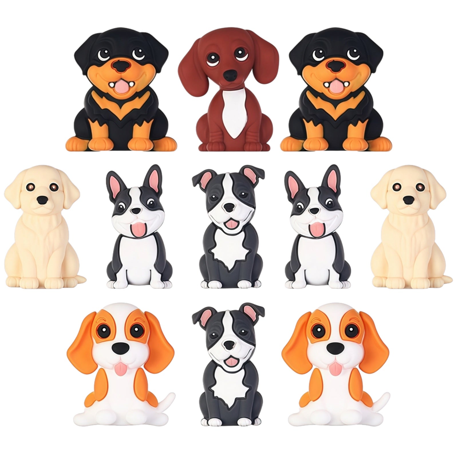 30 pieces of 3D cartoon dog silicone beads in 6 adorable puppy designs for DIY pen crafting and jewelry making