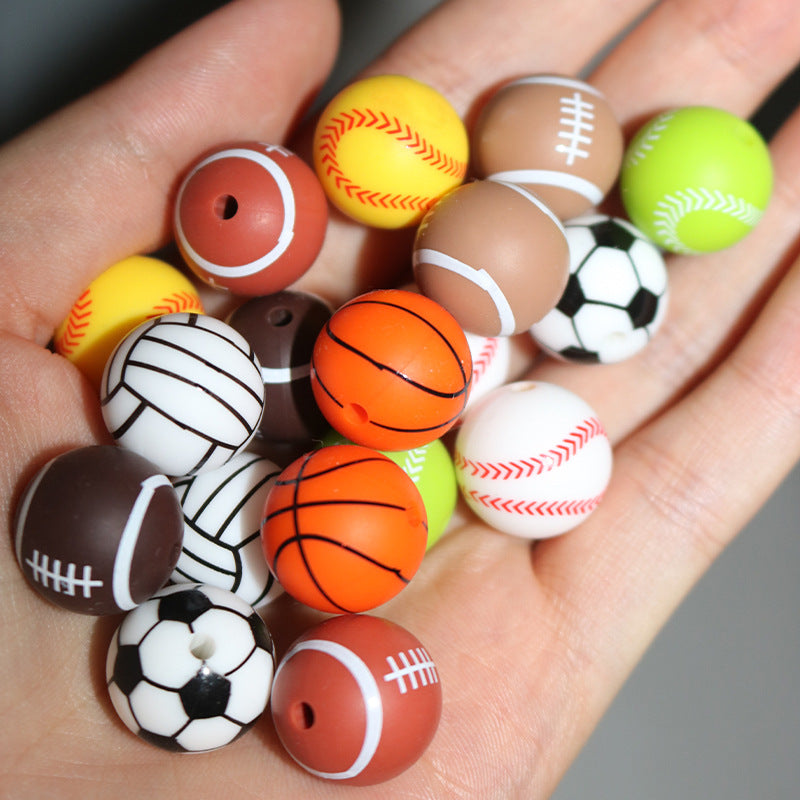 Baseball Football Bsketball Silicon Beads