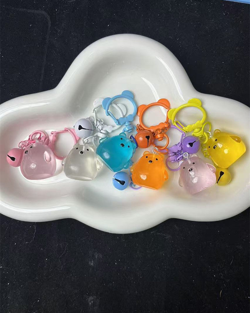 Handmade 3D Bear Resin Charms Keychain