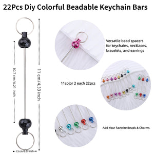 assorted colorful metal keychain bars in multiple finishes for DIY keychain making