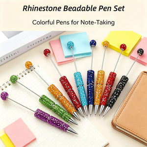 Smooth 1.0mm black ink writing demonstration with AB rhinestone pen on notebook paper